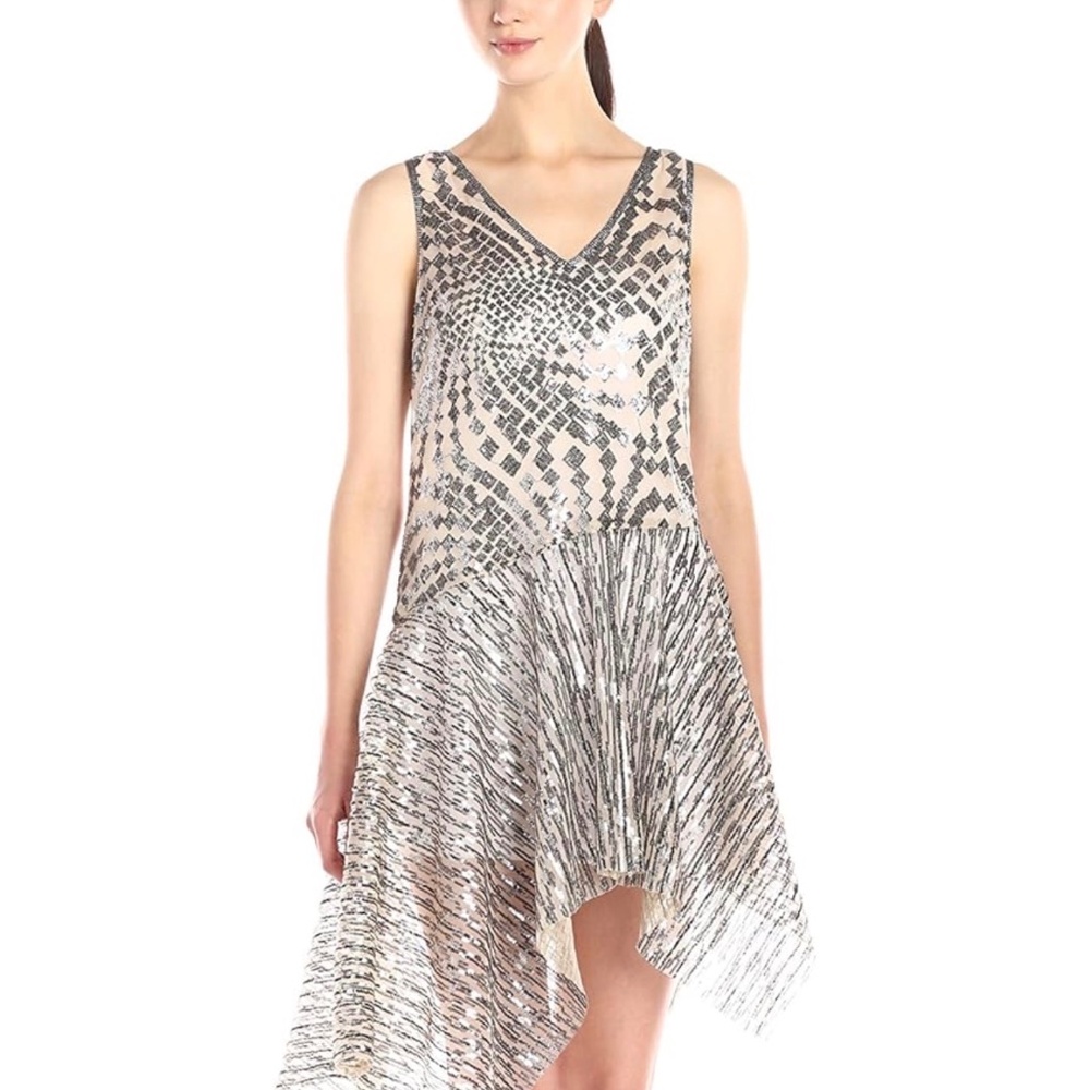 Anna Sui Women's Celestial Sequins Asymmetrical Dress